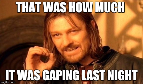 What does 'gaping' mean in this sentence? Does it mean that the