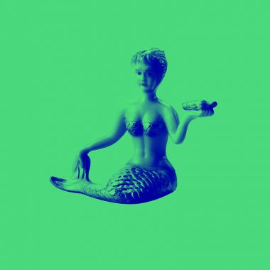 green background with mermaid on it