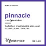 Pinnacle crossword clue