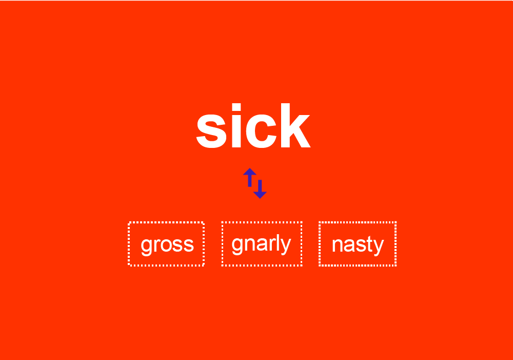  Gnarly Nasty And Sick Are These Synonyms Dictionary