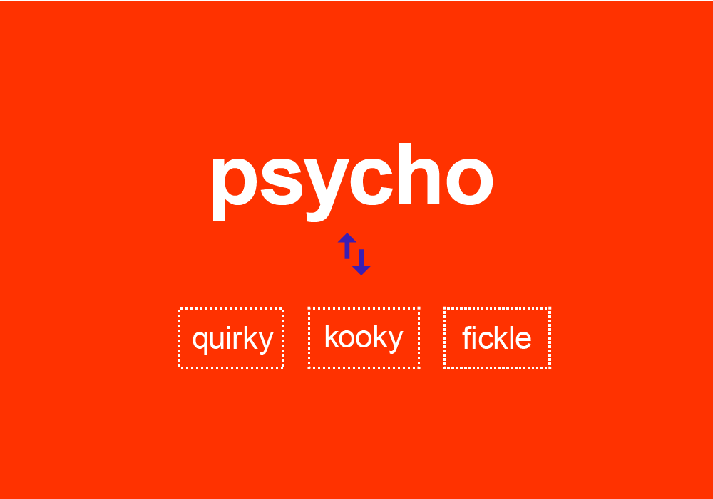 Better Words To Use Instead Of Psycho Dictionary