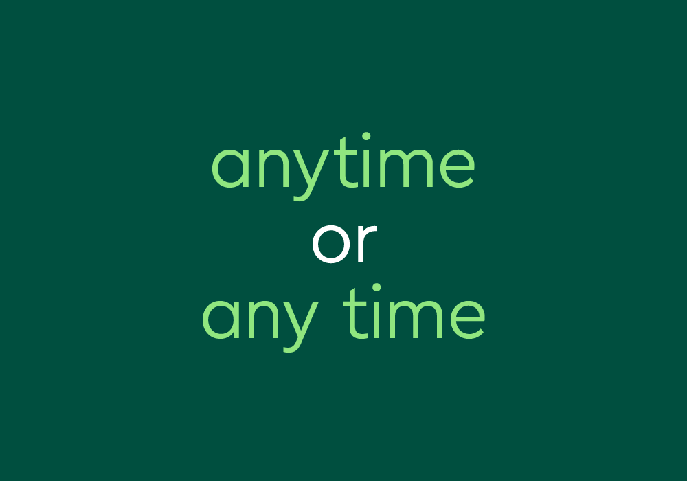 use of anytime vs any time