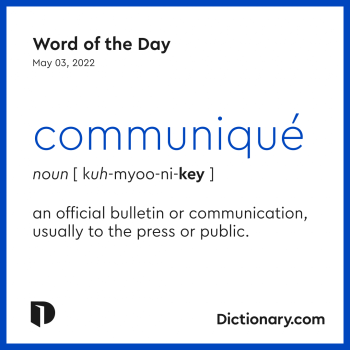 Word Of The Day: Communiqué